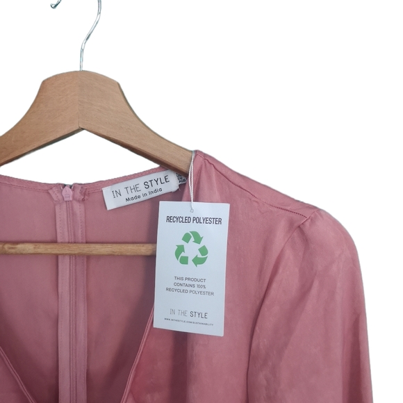 Stacy Solomon Pink Recycled Tie Front Dipped Hem Maxi Dress BNWT - Picture 5 of 13